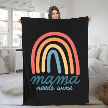Discover Wines Fun Mama Needs Wines Bohemian Rainbow Mothers Day Fleece Blankets