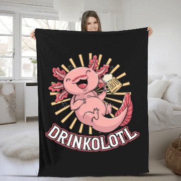 Discover Beer Fun Axolotls mexican salamander Drinkolotl Zip Fleece Blankets