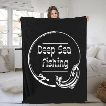 Discover Deep Sea Fishing Performance Fishing For Men Fleece Blankets