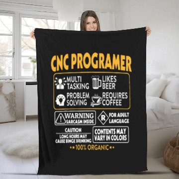 Discover Beer Fun cnc programmer multi tasking likes beer problem solving Baseball Tees Fleece Blankets