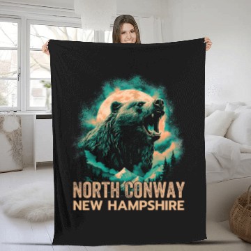 Discover Bear Pet North Conway North Conway New Hampshire Bear North Conway Fleece Blankets