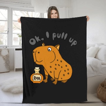 Discover capybaras Pet Smilemoretees Funny capybaras Drinking Rum Cartoon Fleece Blankets