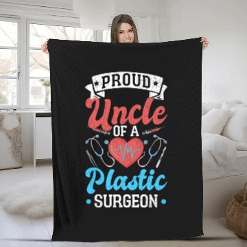 Discover Proud Uncle Of Plastic Surgeon Funny Surgery Expert Graphic Baseball Tees Fleece Blankets