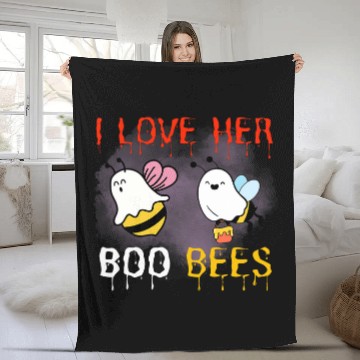 Discover I Love Her Boo Bees Funny Couples Halloween Zip Fleece Blankets