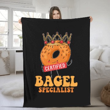 Discover Everything Bagel Lover Certified Bagel Specialist Bagel Day Fleece Blankets