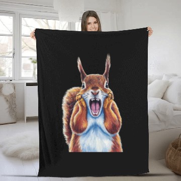 Discover Squirrel Pet Expressionist Scream Squirrel Lovers Artistic 1 Baseball Tees Fleece Blankets
