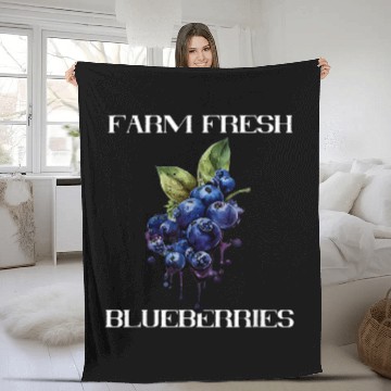 Discover Farm Fresh Blueberries Fruit Blueberry Healthy Berry Fruit Fleece Blankets