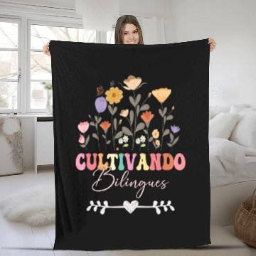 Discover Spanish Teacher Maestra Wild Flowers Cultivando Bilingues Baseball Tees Fleece Blankets