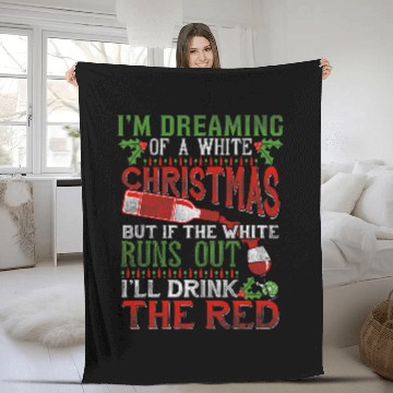 Discover Wines Fun WHITE CHRISTMAS Funny Zip Fleece Blankets
