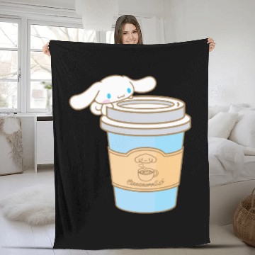 Discover Coffee Fun Cinnamoroll Cup of Coffee To Go Swea Fleece Blankets