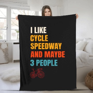 Discover Cycle Speedway Biker Cyclist Racer Retro vintages Intorverted Fleece Blankets