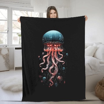 Discover Cool Aqua Jellyfish Ocean Animal Scubas Diving JellyFish Baseball Tees Fleece Blankets