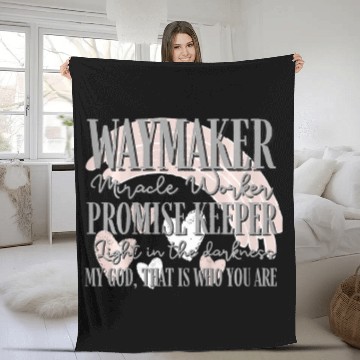 Discover Kids Kids Waymaker Miracle Worker Rainbow Christian 3 Zip Fleece Blankets