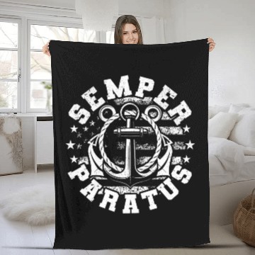 Discover Coast Guard Semper Paratus US Flag Baseball Tees Fleece Blankets