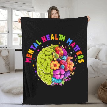 Discover Mental Health Matters Therapist Brain End The Stigma Matters Fleece Blankets