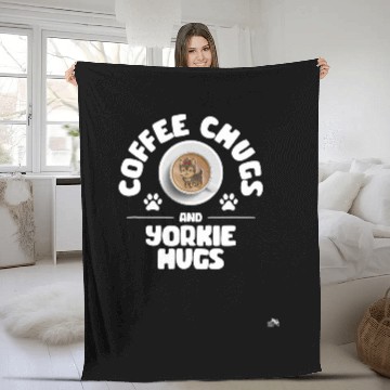 Discover Coffee Fun Chugs Yorkie Hugs Dog Lovers with Paw Prints Baseball Tees Fleece Blankets
