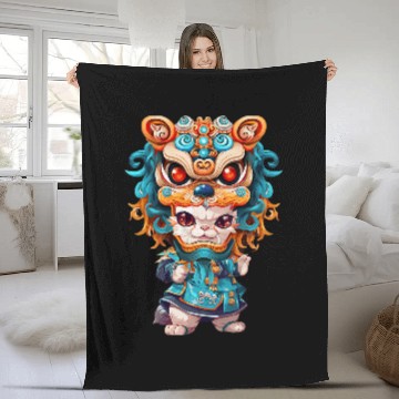 Discover Lion Pet Lunar New Year Lion Dance Cat Fleece Blankets