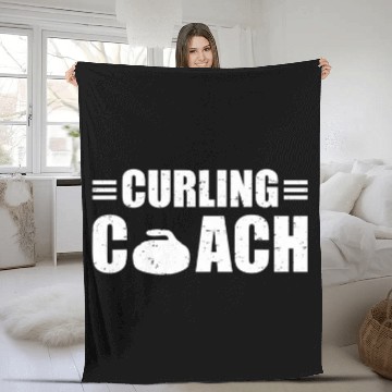 Discover Curling Coachs Curling Stone Curling Game Team Strategy Lover 21 Fleece Blankets