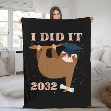 Discover Sloth Pet Sleeping Senior Class Of 2032 Graduation Kids Baseball Tees Fleece Blankets
