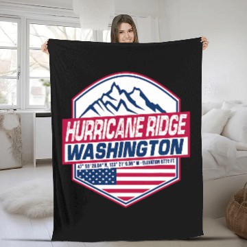 Discover Hurricane Ridge Hiking Cycling Running Skiing Washington Fleece Blankets