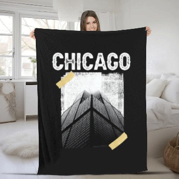 Discover Illinois Chicago Architect Chi Town Baseball Tees Fleece Blankets