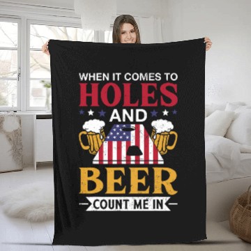 Discover Beer Fun When It Comes To Holes Beer Count Me In Funny Cornhole 1 Baseball Tees Fleece Blankets