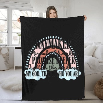 Discover Kids Kids Waymaker Miracle Worker Rainbow Christian 1 Fleece Blankets