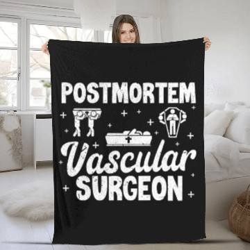Discover Postmortem Vascular Surgeon Mortician Embalmer Coffin Grunge Fleece Blankets
