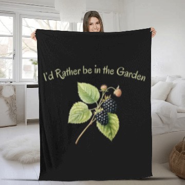 Discover Id Rather Be in the Garden Fruit Blackberry Graphic Zip Fleece Blankets