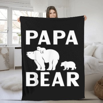 Discover Bear Pet Papa Bear Polar Bear Kids Baseball Tees Fleece Blankets