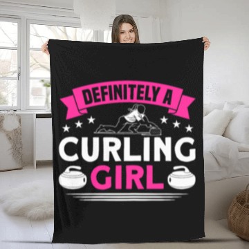 Discover Curling Definitely A Curling Girl Curler Zip Fleece Blankets