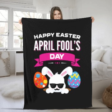 Discover Happy Easter April Fools Day Gift Easter 2018 Eggs Fleece Blankets