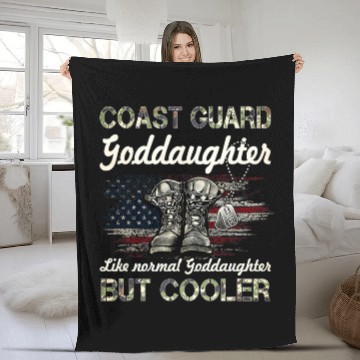 Discover Coast Guard Goddaughter Like Normal Goddaughter But Cooler Fleece Blankets