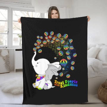 Discover Elephant Pet treat people with kindness Fleece Blankets