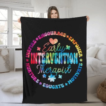 Discover Intervention Teacher Team Early Intervention Therapist 1 Zip Fleece Blankets