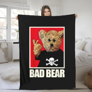 Discover Bear Pet Punk Rock Teddy Bad Bear Fleece Blankets