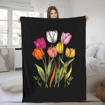 Discover Penguin Pet Floral Bright Tulips Botanical art 1 Baseball Tees Fleece Blankets