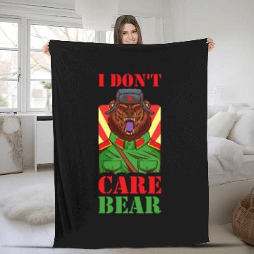 Discover Bear Pet I Dont Care Bear Baseball Tees Fleece Blankets