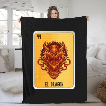 Discover Dragon Pet El Dragon Mexican Slang Chicano Bingo Cards Fleece Blankets
