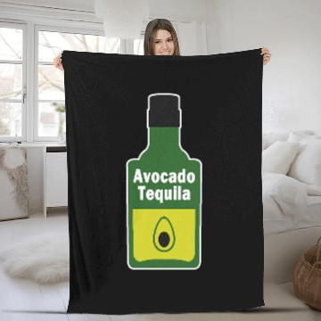 Discover Wines Fun Bottle of Avocado Tequila Fleece Blankets