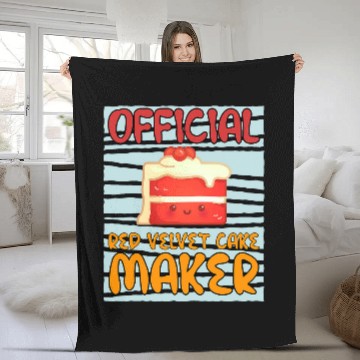 Discover Officially Red Velvet Cake Maker Cooking Chef Fleece Blankets