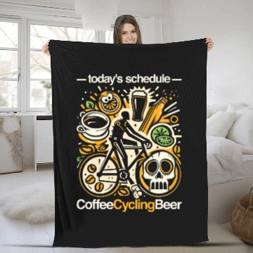 Discover Beer Fun Todays Schedule Coffee Cycling Beer 1 Zip Fleece Blankets