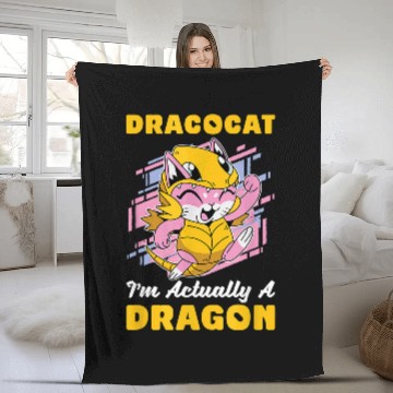 Discover Dragon Pet Draco Cat I m Actually a Dragon Anime Fleece Blankets