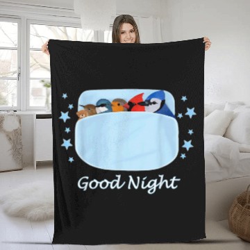 Discover Bear Pet Blue Jay Cardinal Wren Teddy Bear Good Night Pyjamas Bird Fleece Blankets