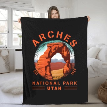 Discover Cool Arches National Park Utah Desert Arch Abstract Fleece Blankets