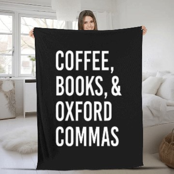 Discover Coffee Fun books and oxford comma Baseball Tees Fleece Blankets