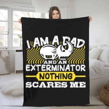 Discover Dad and Bed Bug Pest Control Exterminator Pest Controller Fleece Blankets