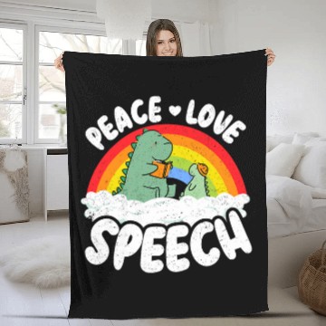 Discover Peace Love Speech Therapy Speech Language Pathologist SLP Fleece Blankets