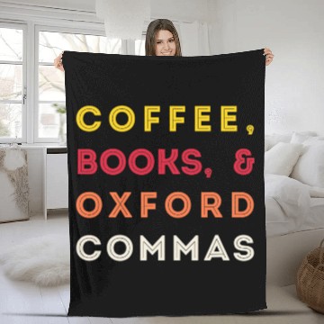 Discover Coffee Fun Books And Oxford Commas Grammar Nerd Gift 1 Baseball Tees Fleece Blankets