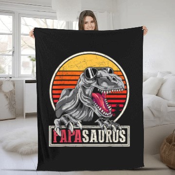 Discover daddy dad dinosaur family papa idea papasaurus t rex Fleece Blankets
